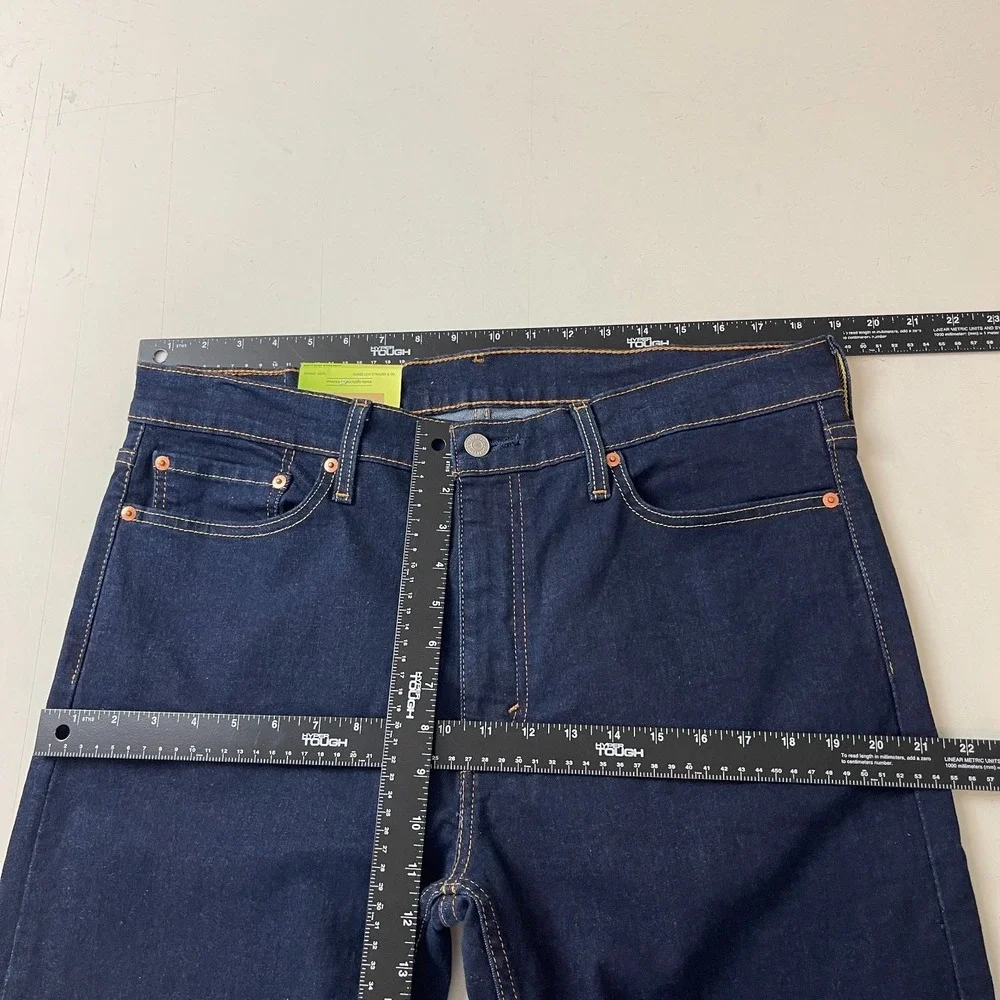 Levis 513 Jeans Mens 36x32 Blue Slim Straight Dark Wash Indigo Preppy Grunge